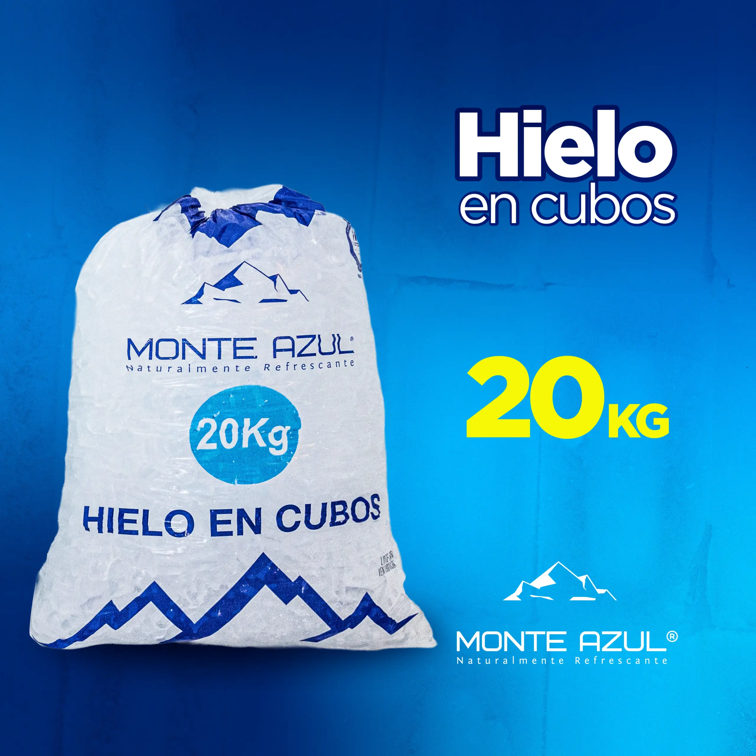 Hielo Monte Azul cubos 20 kg
