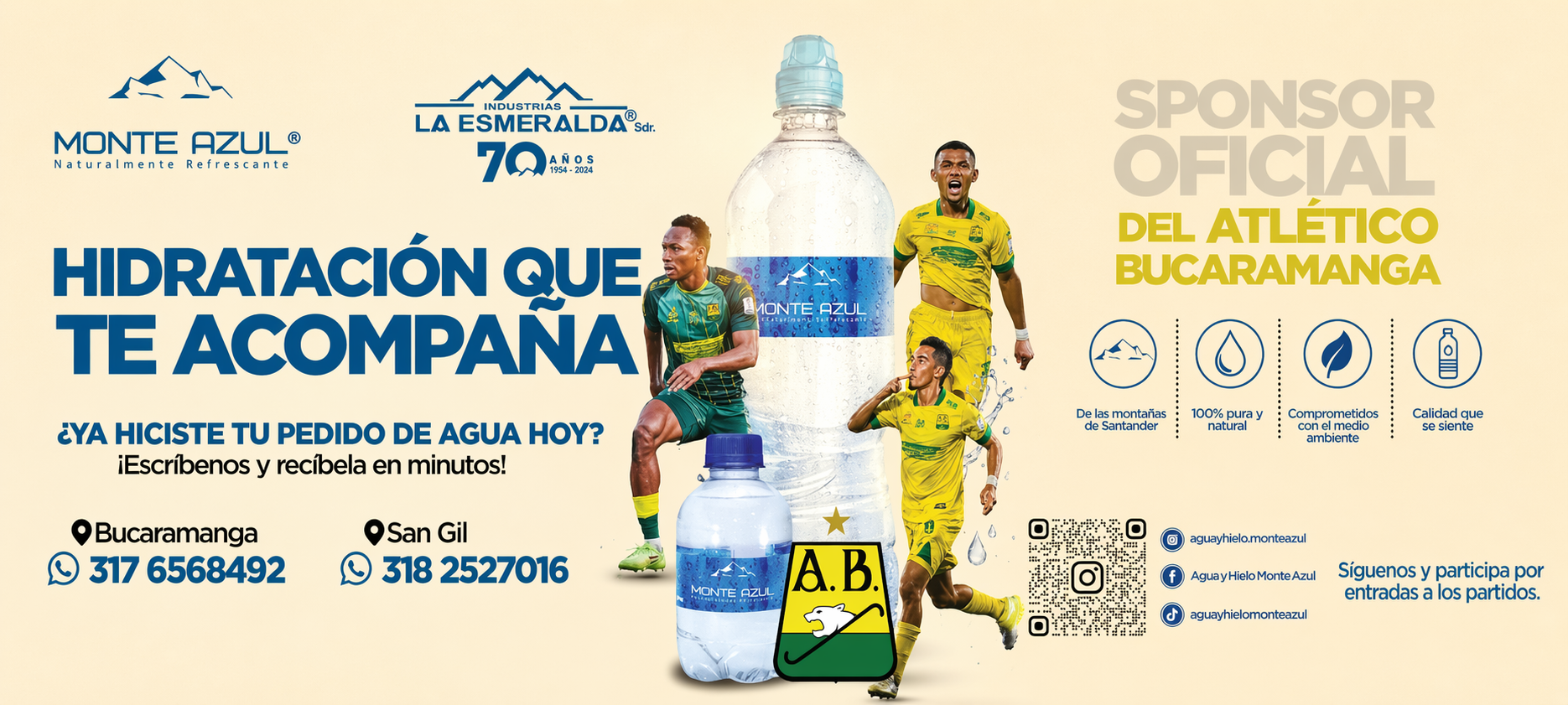 Monte Azul, sponsor oficial del Atlético Bucaramanga