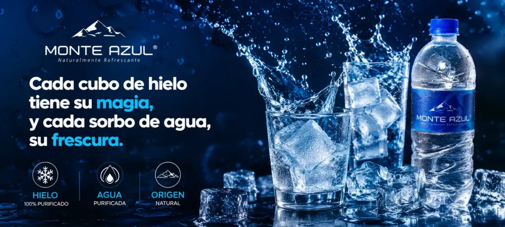 agua y hielo Monte Azul con frescura y pureza en Bucaramanga