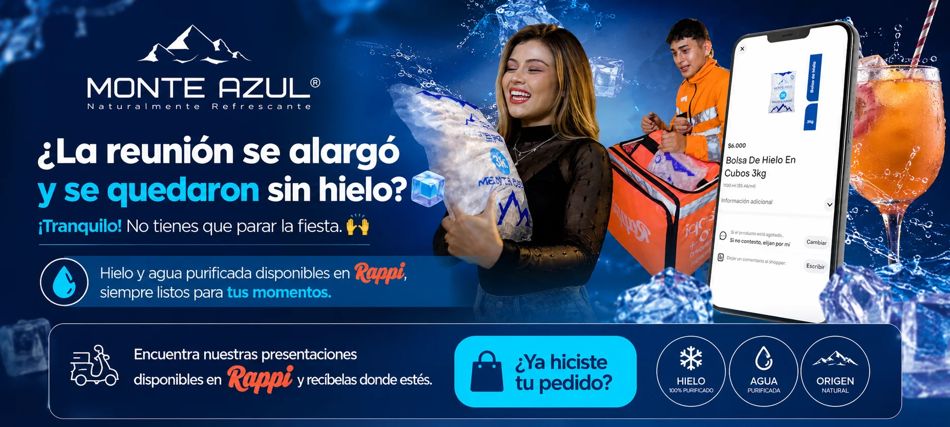 hielo en Rappi Bucaramanga de Monte Azul para eventos y reuniones