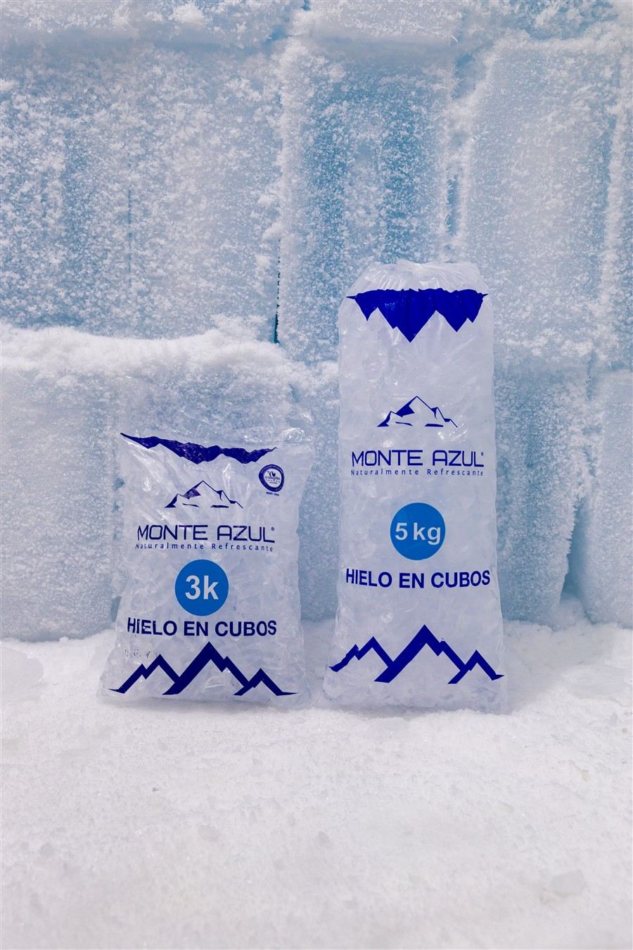 Bolsas de Hielo en Cubos Monte Azul de 3 kg y 5 kg